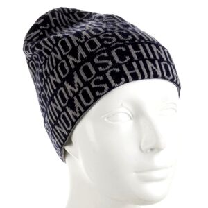 $150 MOSCHINO Authentic Signature Logo Beanie Hat